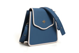 Lucky Bees Bolso de Hombro Azul y Crema